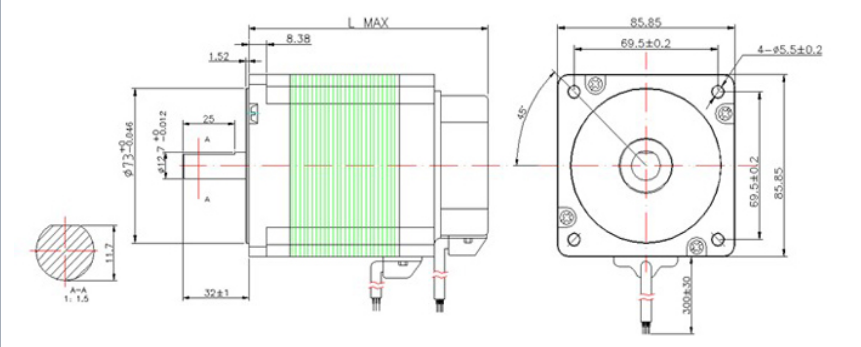 86無刷電機安裝尺寸圖